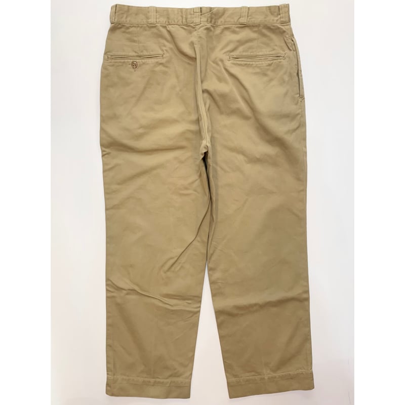 60s US ARMY KHAKI TROUSERS Size W36L29→W34L27 |