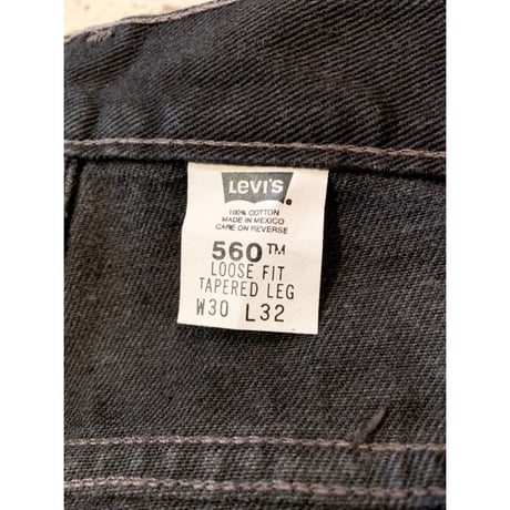 01s "DEAD STOCK" Levi’s 560-0260 BLACK DENIM Size W30L32