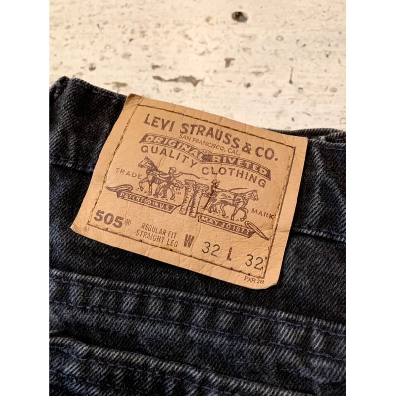 90s Levi's 505-4159 BLACK DENIM PANTS MADE IN U...