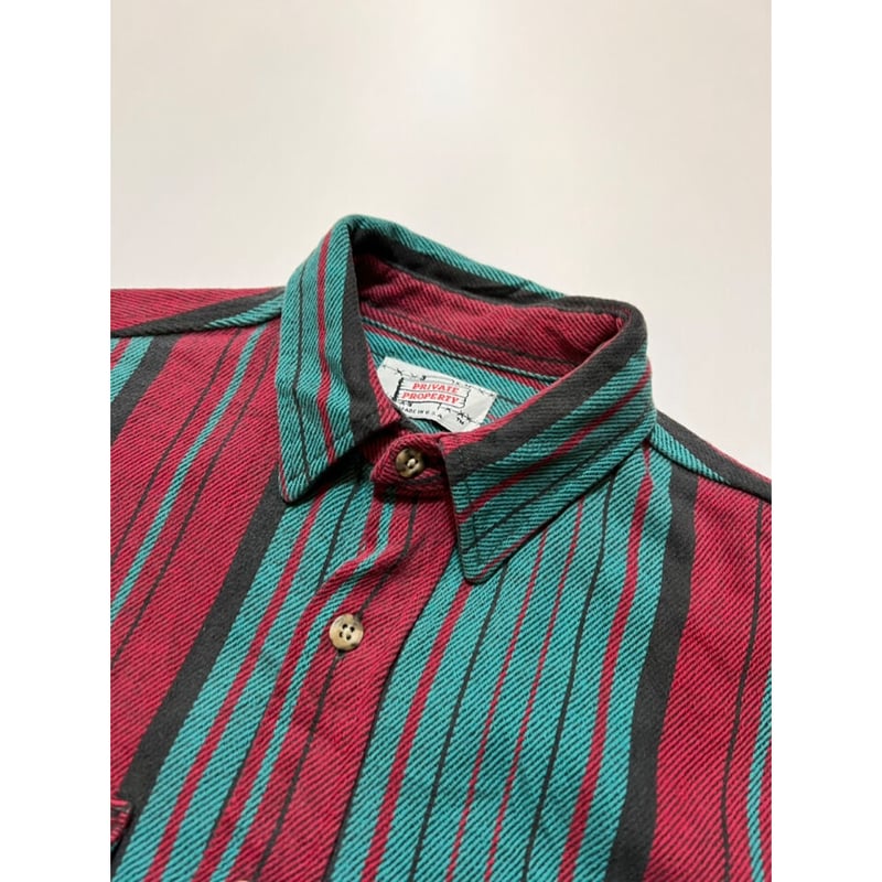 PRIVATE PROPERTY 好配色 ネルシャツ 80s 90s レア配色 80s PRIVATE PROPERTY ビンテージ ネルシャツ M