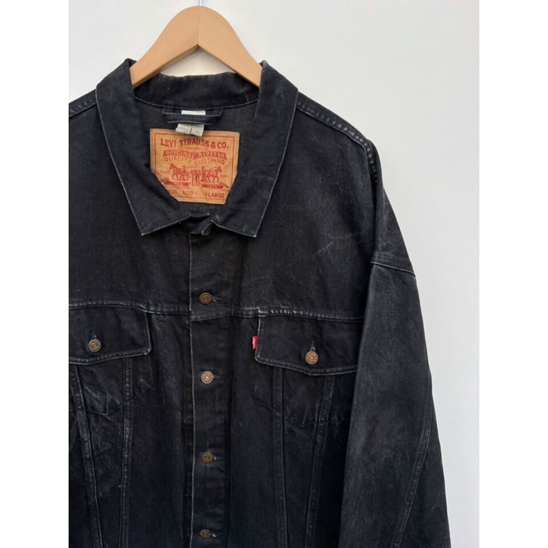 90s Levi's 70598-4159 BLACK DENIM JACKET Size X...