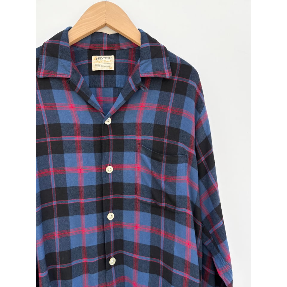 60s KENTFIELD OPEN COLLAR RAYON SHIRT Size M |