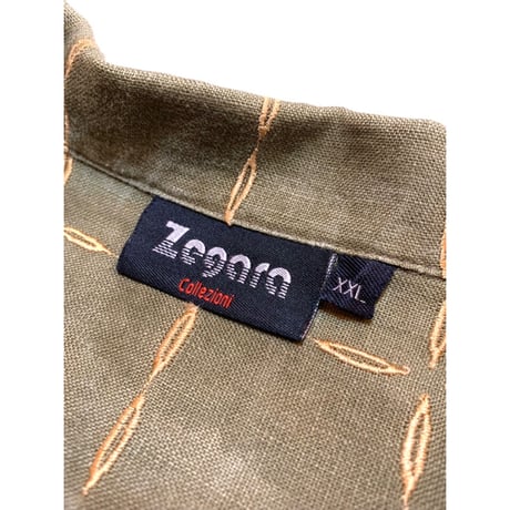 90s ZEGARA "BIG SIZE" S/S LINEN SHIRT Size XXL