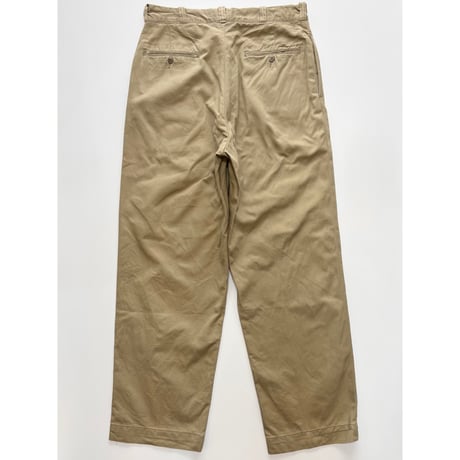 50s US ARMY KHAKI TROUSERS Size W33L31→W31.5L30