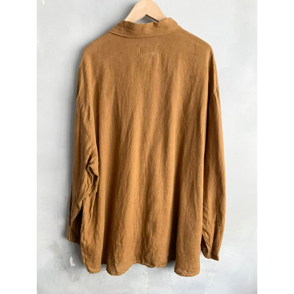 S 90s FLAX リトアニア リネン ビンテージ 半袖シャツ ベージュ 生成 S 90s FLAX リトアニア リネン ビンテージ 半袖シャツ ベージュ