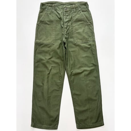 60s US ARMY OG-107 COTTON SATEEN BAKER PANTS Size W32L31→W31.5L29