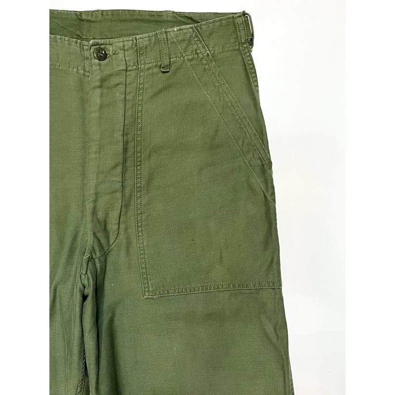 60s US ARMY OG-107 COTTON SATEEN BAKER PANTS Si