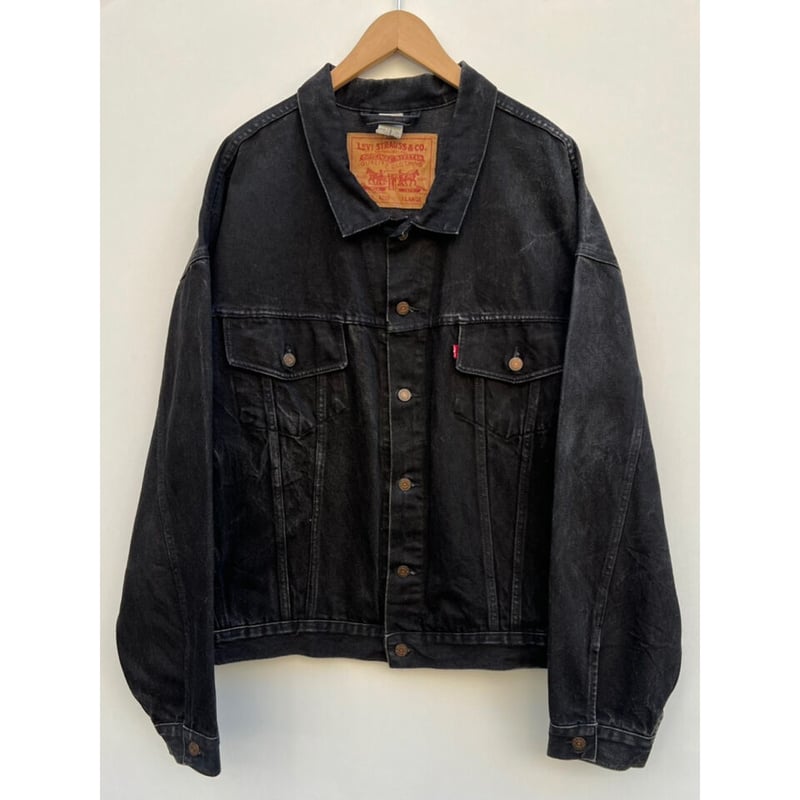 90s Levi's 70598-4159 BLACK DENIM JACKET Size X...