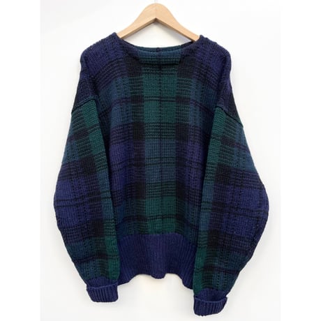 90s Ralph Lauren "BLACK WATCH" WOOL KNIT  Size L