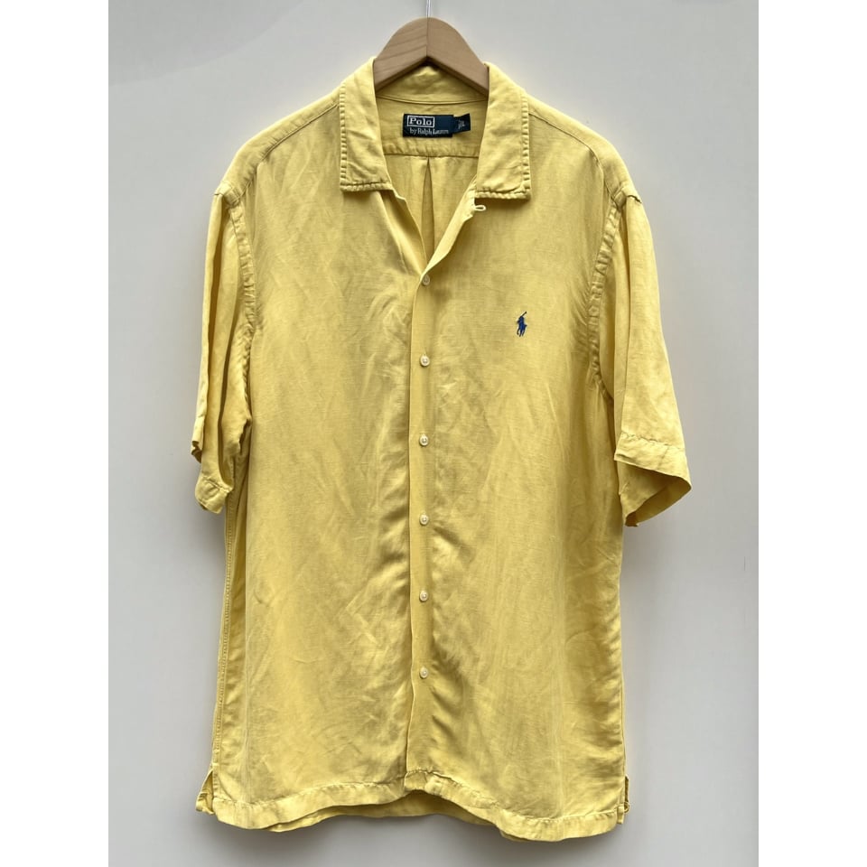 90s Ralph Lauren S/S OPEN COLLAR SHIRT Size L |