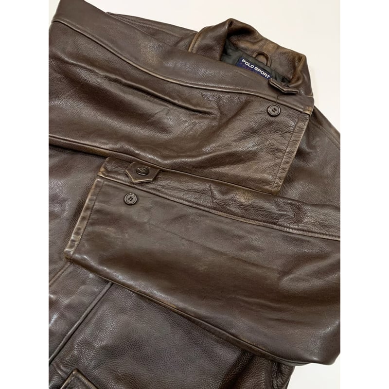 90s POLO SPORT LEATHER COAT Size XL | KORDS