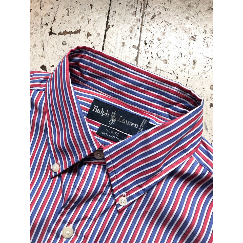 海外 c-boy 90's 太ストライプ BDシャツ BURBERRYスラックス 2023AW】Graphpaper Oxford L/S B.D Box Shirt / Band Collar