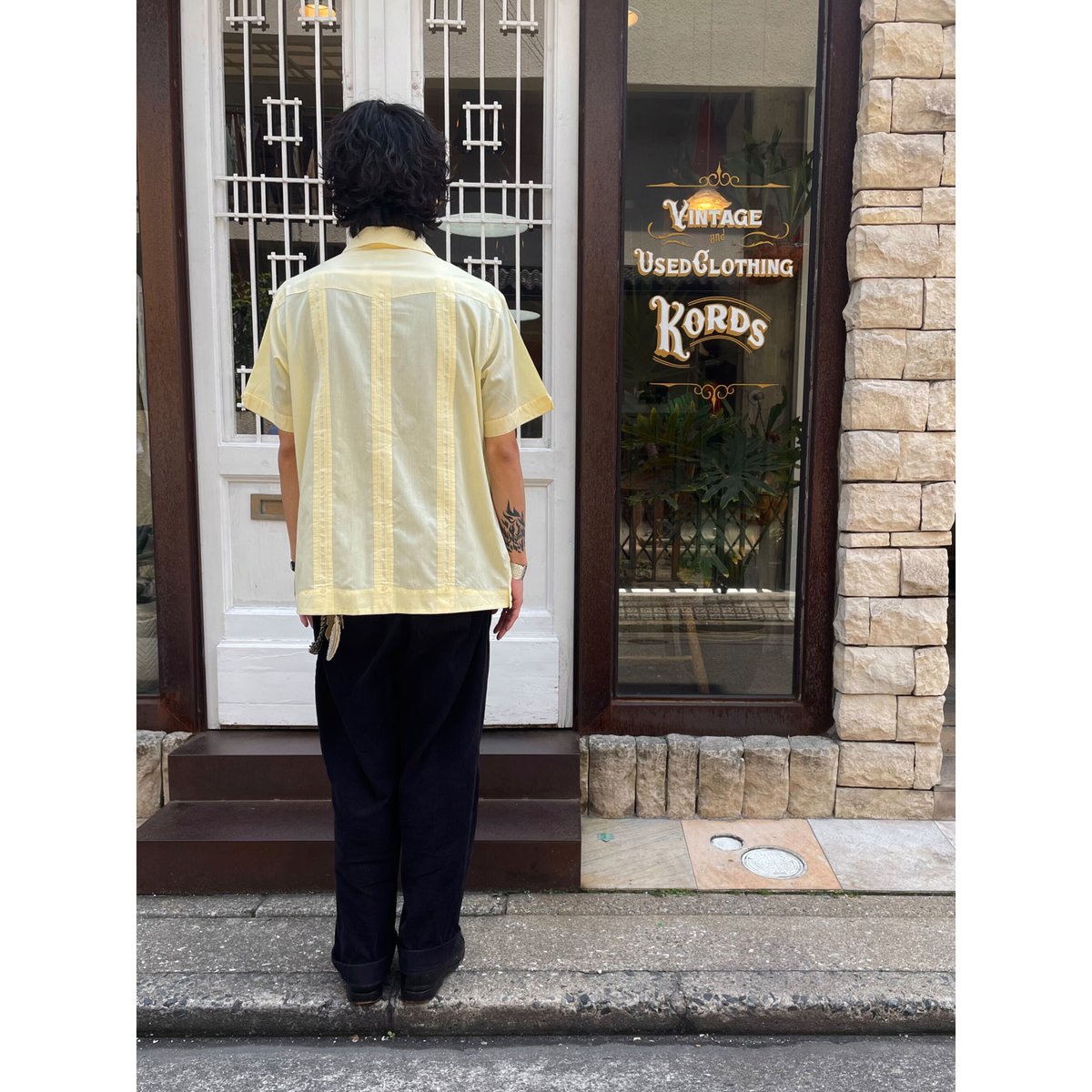 トップス \"90s HAVENERA\" cuba shirt L ivory brown Cubavera Shirt L Ivory Cream Havana Embroidery Print Short