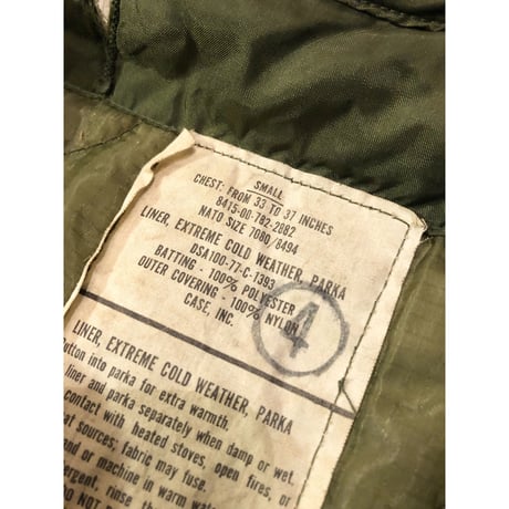 83s "DEADSTOCK" US ARMY M-65 FISHTAIL PARKA FULL SET Size SMALL
