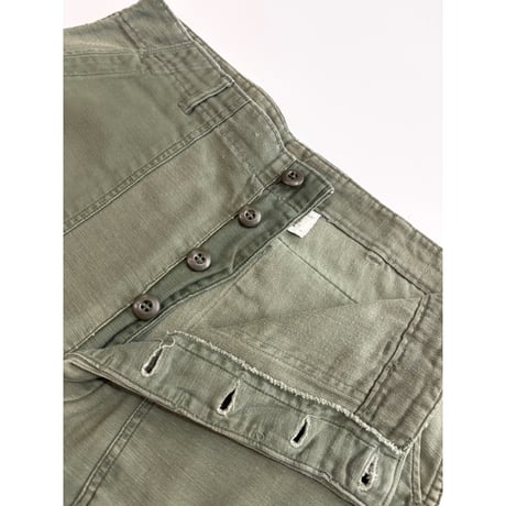 70s US ARMY OG-107 COTTON SATEEN BAKER PANTS Size W36L31→W34L29