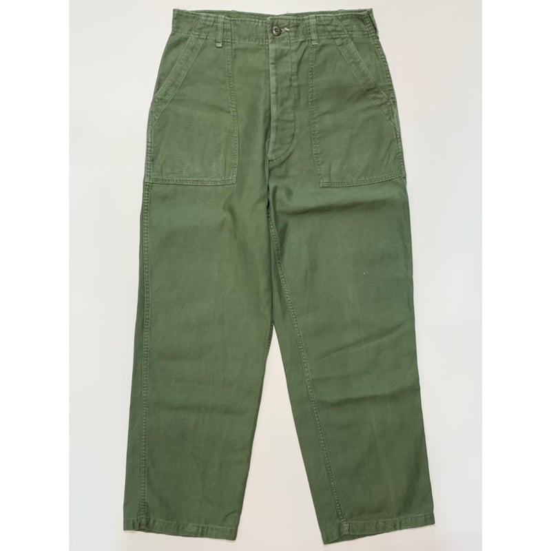 60s US ARMY OG-107 COTTON SATEEN BAKER PANTS Si