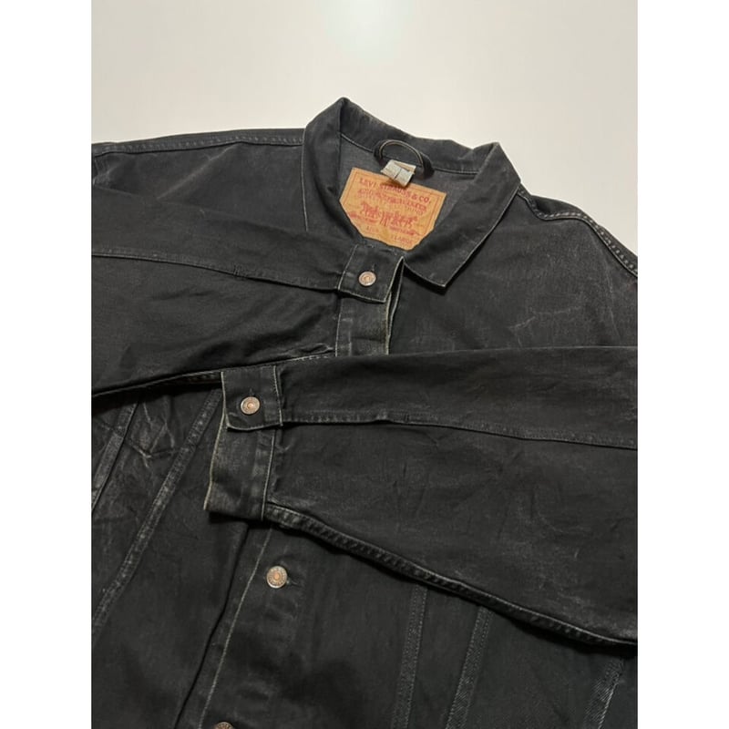 90s Levi's 70598-4159 BLACK DENIM JACKET Size X...