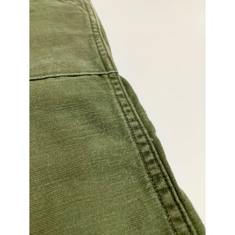 70s US ARMY OG-107 COTTON SATEEN BAKER PANTS Size W32L35→W30L32