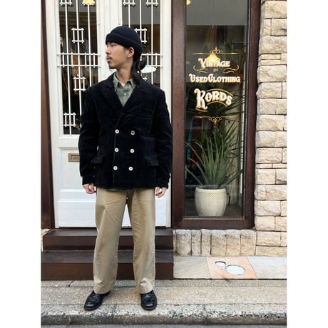 80s GERMANY WORK DOUBLE BREASTED CORDUROY JACKET 🇩🇪 Size XL程