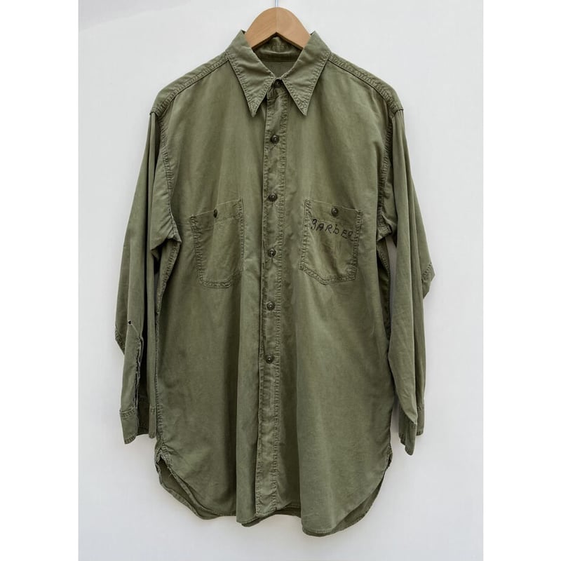 40s US NAVY N-3 COTTON POPLIN SHIRT Size L程 | K