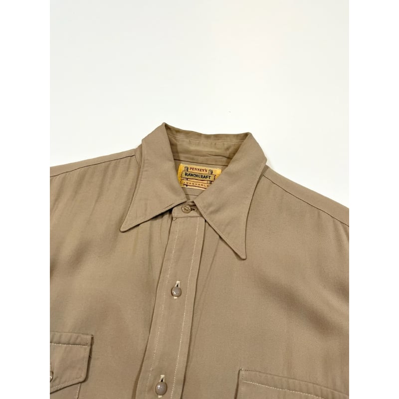 50s RANCH CRAFT RAYON WESTERN SHIRT Size 15 1/2
