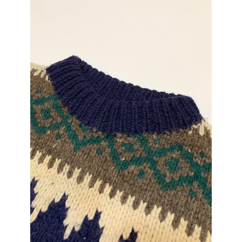 90s WOOL HAND KNIT MADE IN ECUADOR 🇪🇨 Size L程 |