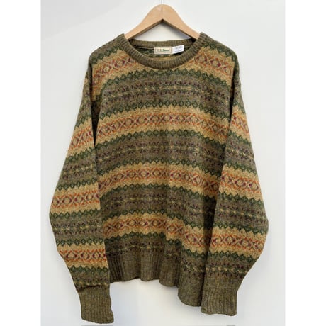 80s L.L.Bean WOOL KNIT MADE IN SCOTLAND🏴󠁧󠁢󠁳󠁣󠁴󠁿 Size L
