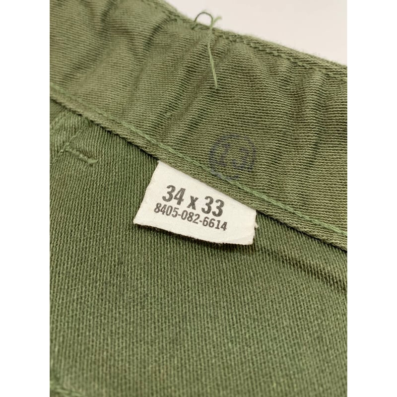 60s US ARMY OG-107 COTTON SATEEN BAKER PANTS Si 60s US ARMY OG-107 COTTON SATEEN BAKER PANTS Si