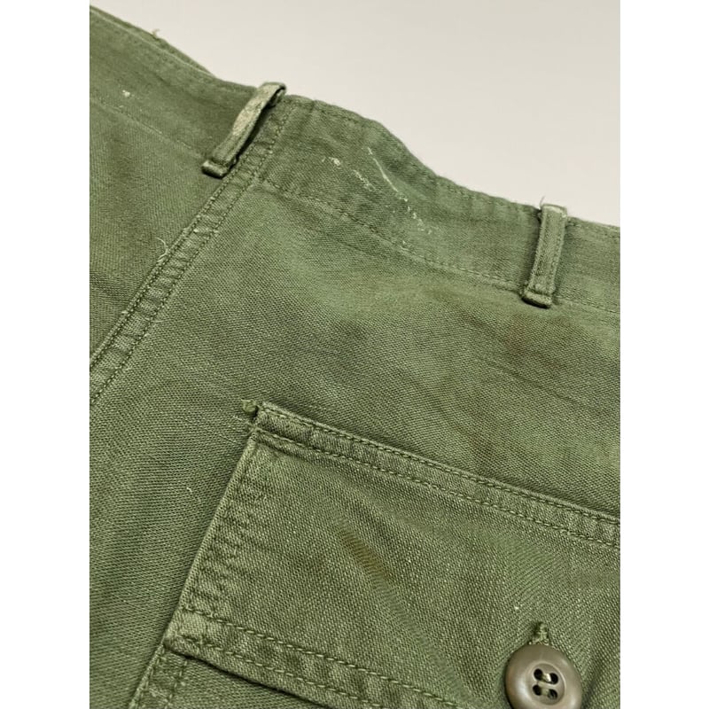 60s US ARMY OG-107 COTTON SATEEN BAKER PANTS Si