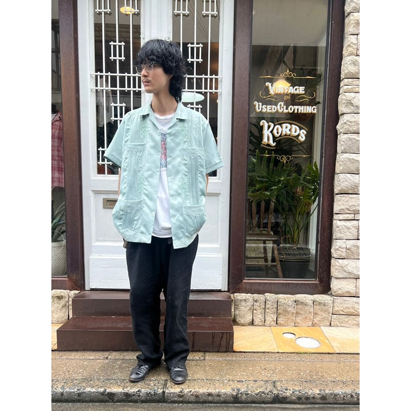 70〜80s YUCATECA OPEN COLLAR CUBA SHIRT Size XL