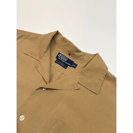 90s Ralph Lauren "CALDWELL" S/S OPEN COLLAR SHIRT Size XL
