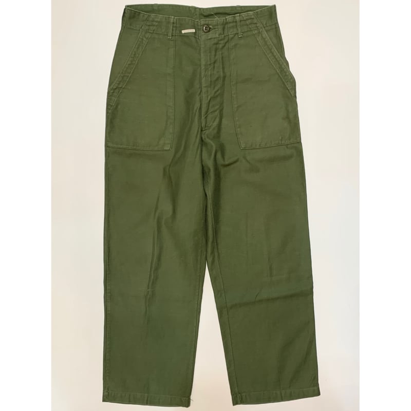60s US ARMY OG-107 COTTON SATEEN BAKER PANTS Si 60s US ARMY OG-107 COTTON SATEEN BAKER PANTS Si