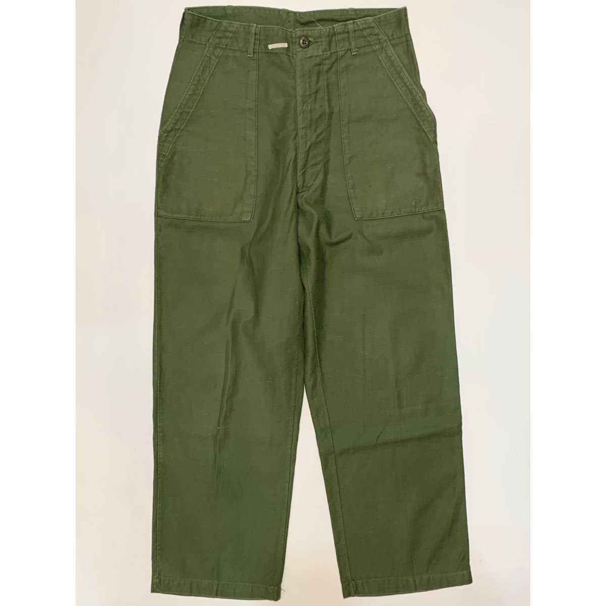 60s 実物　US.ARMY　OG107 ベイカーパンツ　コットンサテン 60's U.S.ARMY ベイカーパンツ OG107 コットンサテン サイド