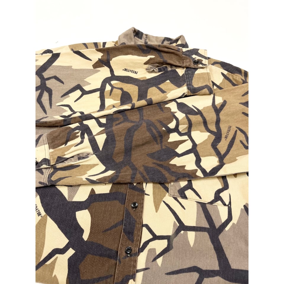 80's 90's PREDATOR CAMOUFLAGE プレデター カモフラージュシャツ 迷彩 FALL GRAY グレー コットン アウトドア  ハンティング LARGE USA製 希少 ヴィンテージ BA-2134 RM2553H | agito vintage