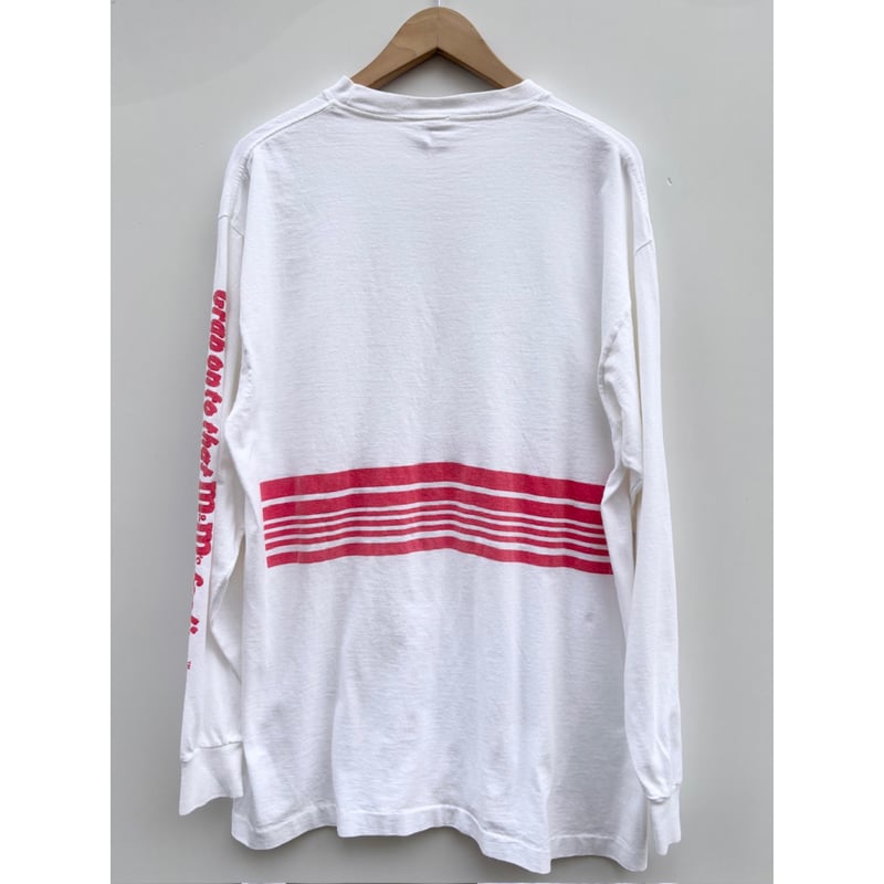 90s m&m’s usa製 ロンt 袖プリント 長袖tシャツ 90s M&M's エムアンドエムズ キャラクターロンT プリントT 赤 XL