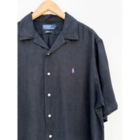 90s Ralph Lauren Shirt CALDWELL XL ブラック！ 90s ralphlauren caldwell シルクコットン オープンカラーシャツ