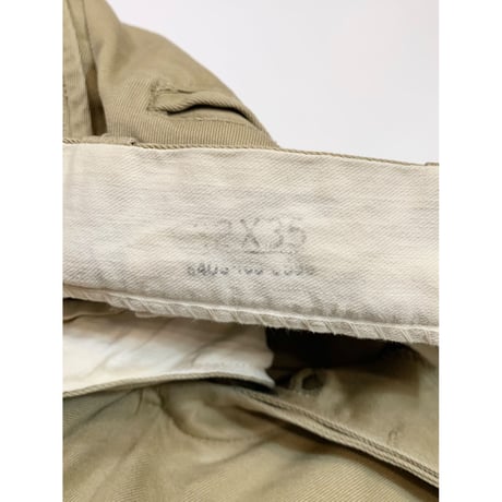 50s US ARMY KHAKI TROUSERS Size W32L35→W30L31