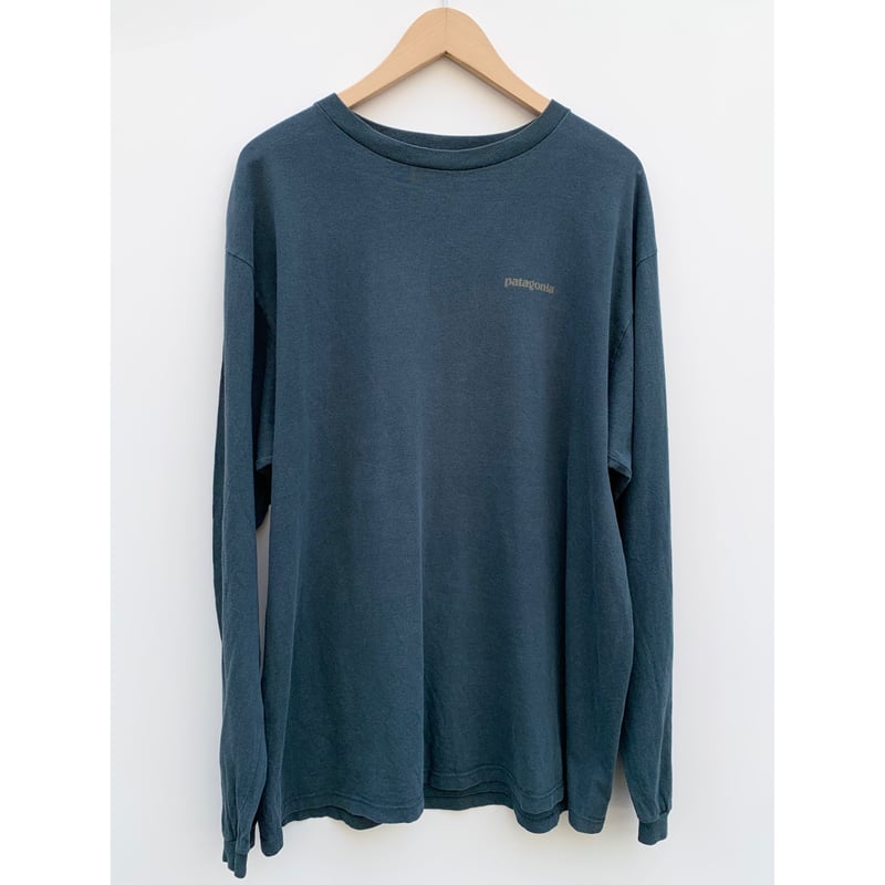 90s patagonia tシャツ　usa製　アメリカ製　L ブルー 90s USA製 patagoniaパタゴニア Beneficial T's バウンドザ