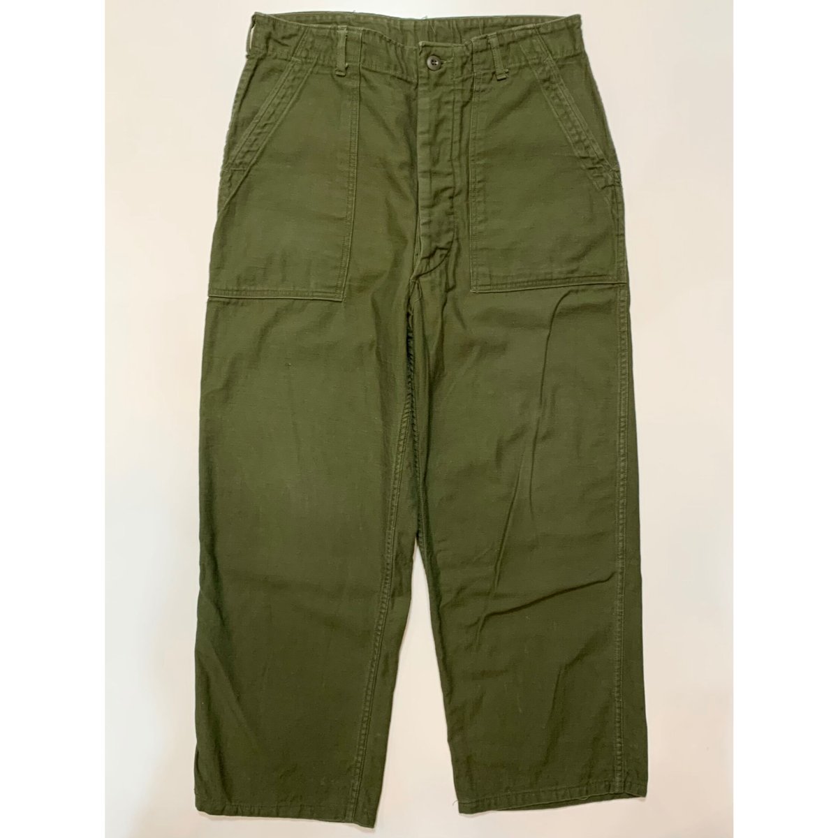 60s US ARMY OG-107 COTTON SATEEN BAKER PANTS Si 60s US ARMY OG-107 COTTON SATEEN BAKER PANTS Si