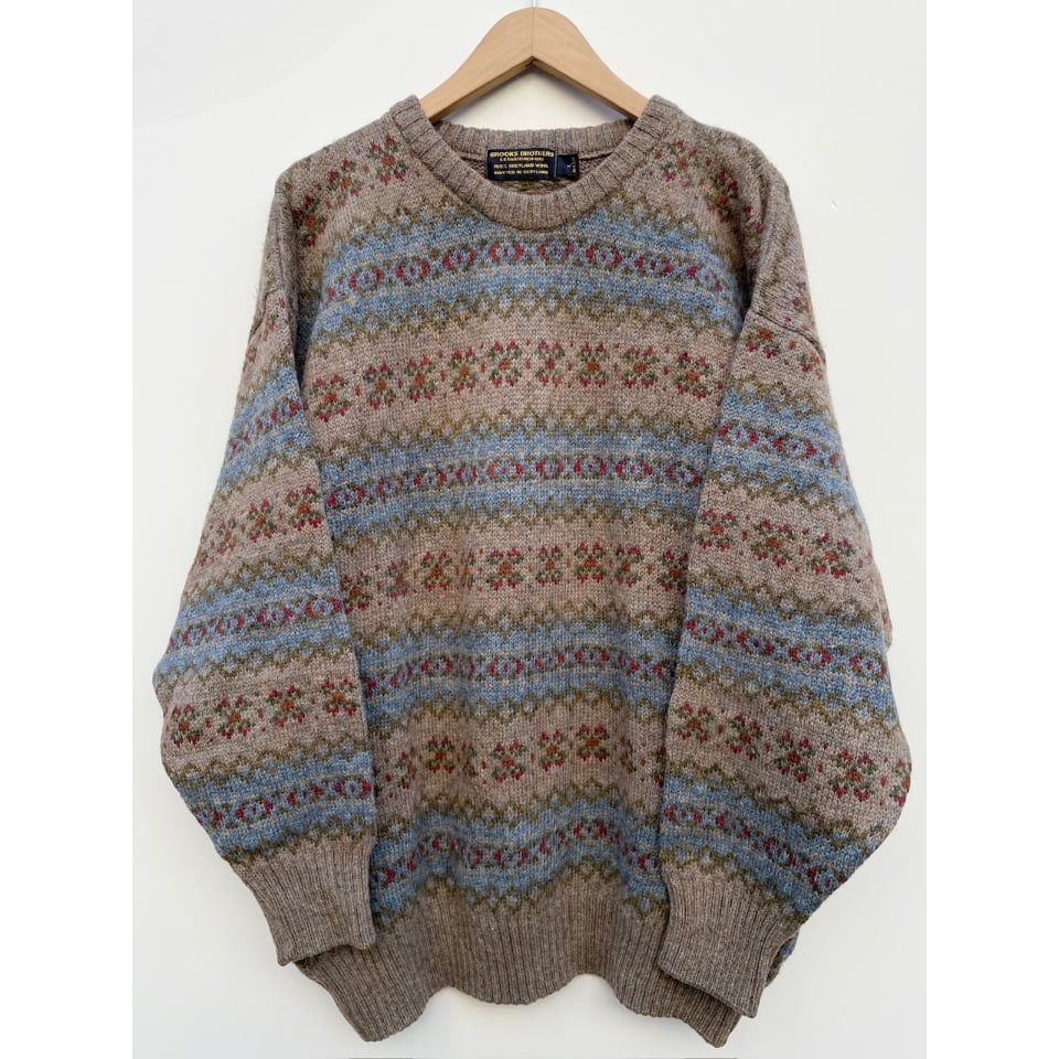 80s BROOKS BROTHERS SHETLAND WOOL KNIT MADE IN