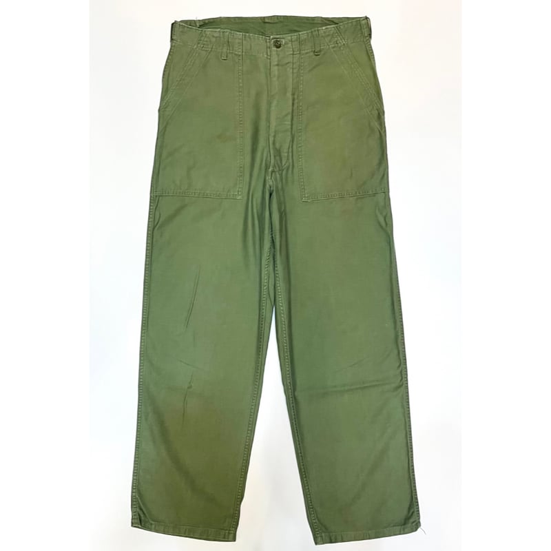 60s US ARMY OG-107 COTTON SATEEN BAKER PANTS Si
