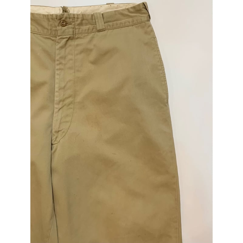 【良品】1960s us army W31 L32 チノパン ゴールデンサイズ 60s US ARMY KHAKI TROUSERS Size W34L31→W32L30 |