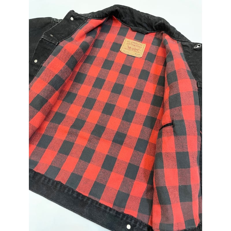 90s Levi's 70417 FLANNEL LINED BLACK DENIM JACK 90s Levi's 70417 FLANNEL LINED BLACK DENIM JACK