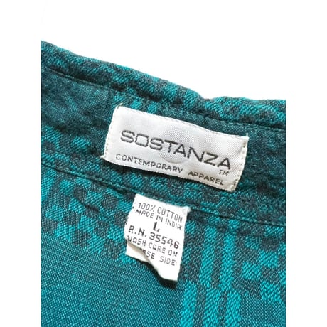90s SOSTANZA COTTON CHECK SHIRT Size L