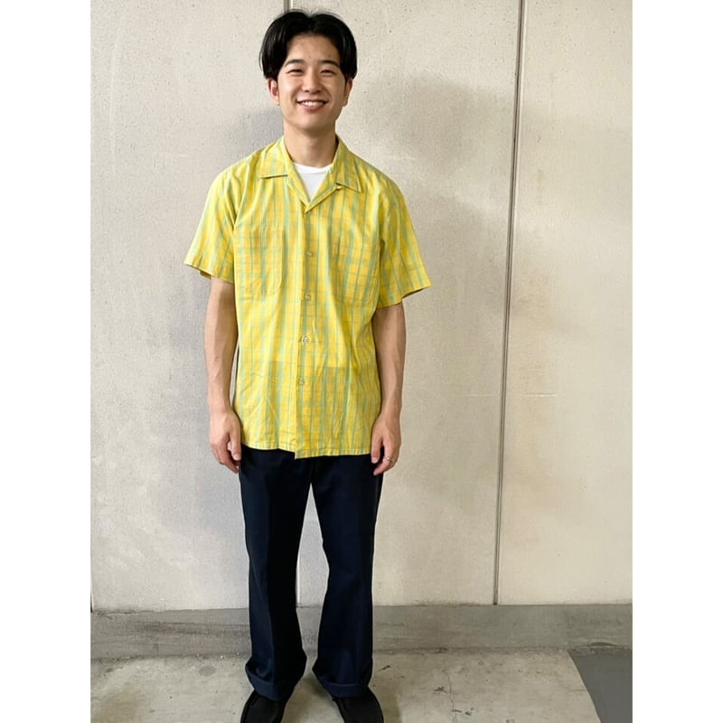 70s ALEXANDER'S S/S OPEN COLLAR SHIRT Size M |