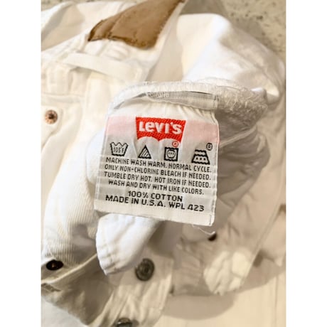 90s Levi’s 501 WHITE DENIM PANTS MADE IN USA 🇺🇸 Size W31L30→W30L29