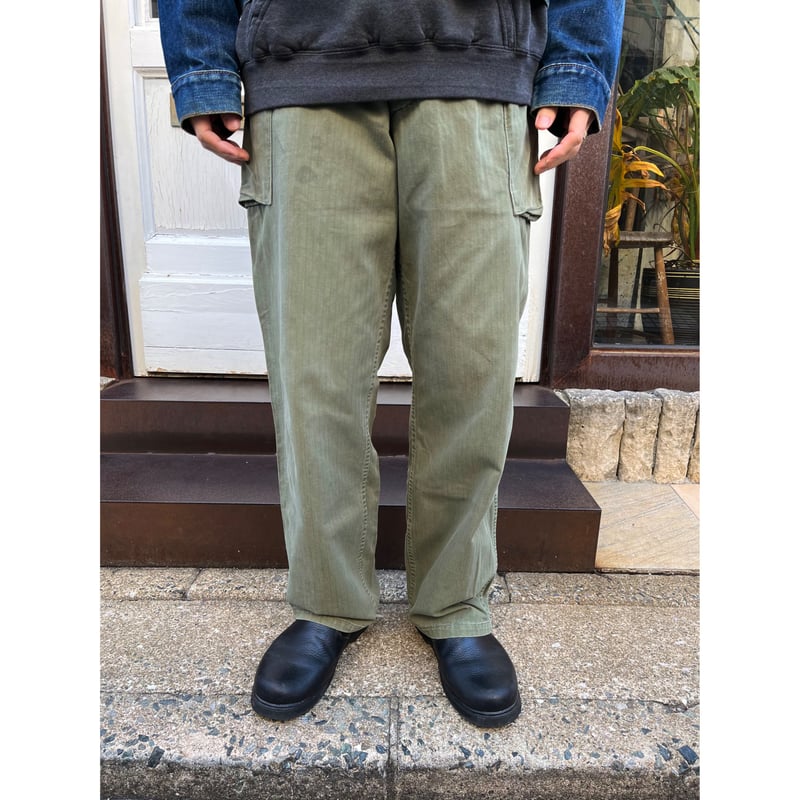 40s US ARMY M-43 HBT CARGO PANTS Size W32L33→W3