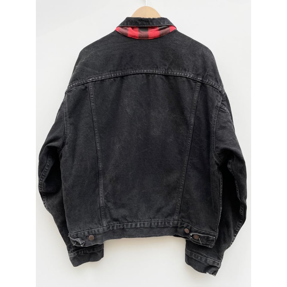 90s Levi's 70417 FLANNEL LINED BLACK DENIM JACK