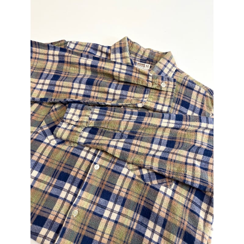 70s MONTGOMERY WARD PRINT FLANNEL SHIRT Size M