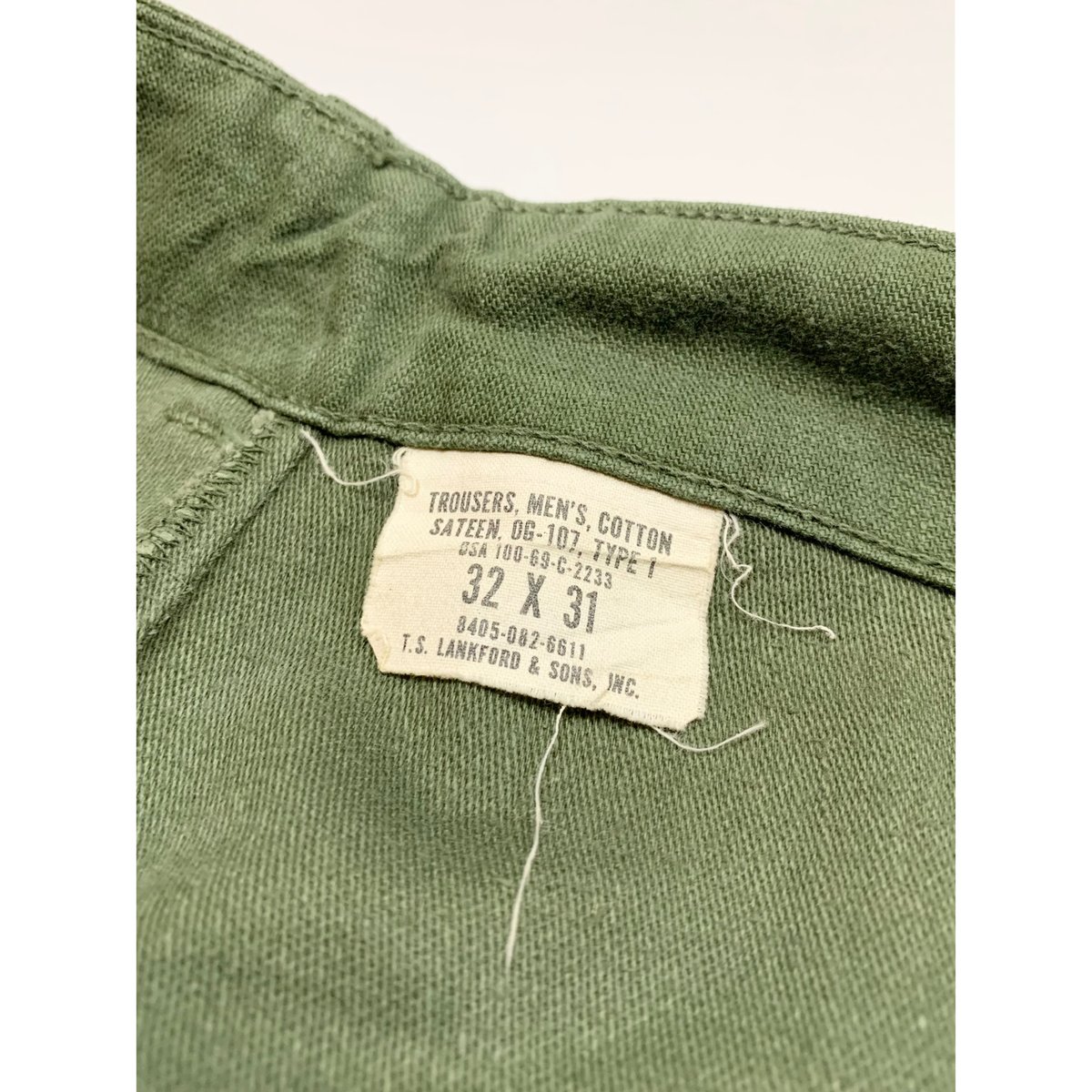 60s US ARMY OG-107 COTTON SATEEN BAKER PANTS Si 60s US ARMY OG-107 COTTON SATEEN BAKER PANTS Si